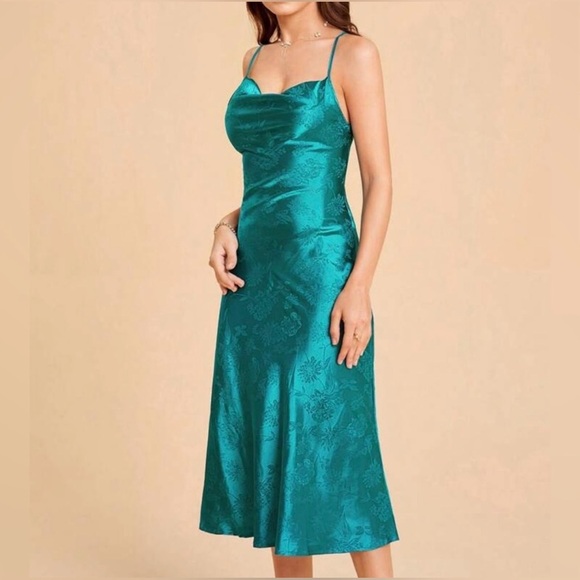 Unlisted Dresses & Skirts - Elegant Teal Satin Dress